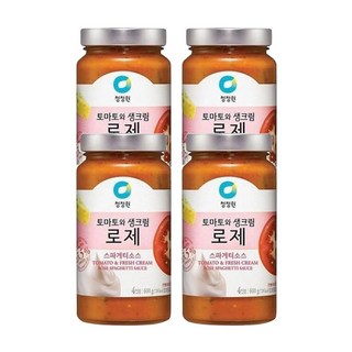 청정원 로제 스파게티소스 600g x4개 브런치 파티 간식 자취 맞벌이 캠핑, 4개