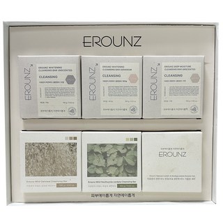 [EROUNZ] 페이스클렌징바 6종 선물세트 / 저작극 약산성 세안비누 클렌징바 / 집들이 결혼식 답례품 / 제로웨이스트