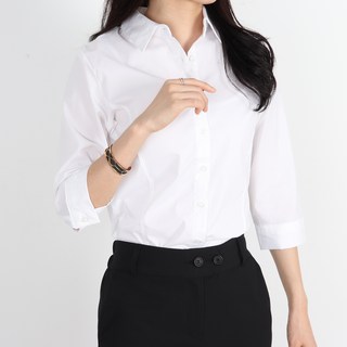 드뷰 여성 기본 셔츠 슬림 7부 남방 스판