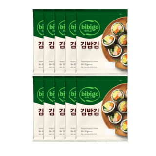 CJ 비비고 김밥 김 22g X 10봉 도시락 소풍 김밥용, 10개