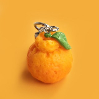 슬로우베베 에이씨 상큼 한라봉 키링 모형 미니어쳐 가방고리 장식 keyring, 1개, 중형하트접착고리