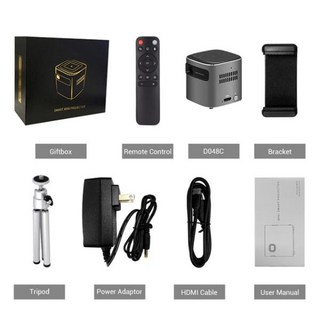ZAOLIGHTEC 배터리 포함 미니 휴대용 포켓 프로젝터 3D 4K 시네마 홈 시어터 스마트 안드로이드 와이파이 비디오 야외 DLP D3 1080P, 01 D3_01 EU 플러그, 1개