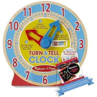 Turn & Tell Clock + 1 Melissa & Doug 스크래치아트 패드(42840)