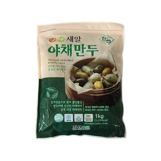 고기가 없는 웰빙 채식 비건 냉동 만두 3색 새알 야채만두 1kg 2봉, 2개