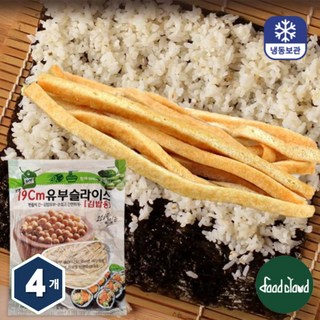 손쉽고 간편한 한줄씩 긴 김밥유부 슬라이스 김밥용 유부, 4개, 1kg