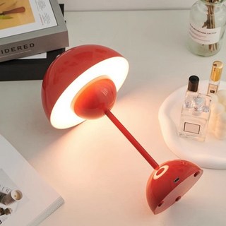 LED 버섯 꽃 봉오리 테이블 램프 충전식 야간 조명 침실 침대 옆 터치 북유럽 모던 홈 장식 책상, [01] Red