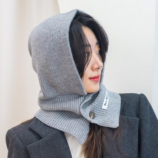 모루머루 니트 바라클라바 발라클라바 넥워머, 그레이