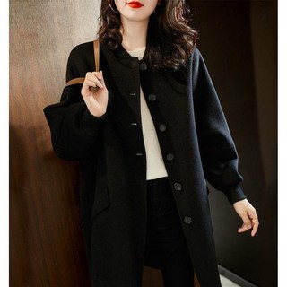 ZIGODAG 여성용 울 코트 가을겨울 스탠드칼라 중길이 모직 자켓 외투 ZXCYYCD42538