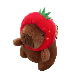 다다랜드 뚠빵한 키링, 12cm, 딸기모자쓴카피바라, 1개