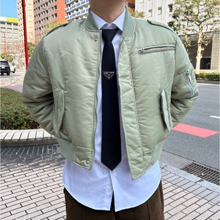 [당일발송] 남자 항공 점퍼 숏 패딩 벌룬 핏 크롭 자켓 MA-1 겨울 패딩 나일론 점퍼 마원 패딩 (2color)