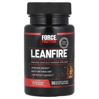 Force Factor (포스 팩터) LeanFire 린파이어 l-테아닌 베릴리언 그린커피빈 베지캡슐 30정, 1개, 60정