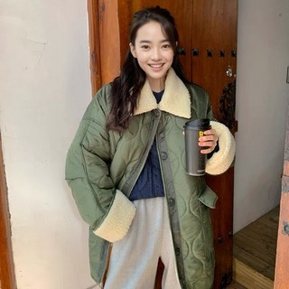 [에이진] 양털 카라 퀼팅 야상 자켓 (2colors)