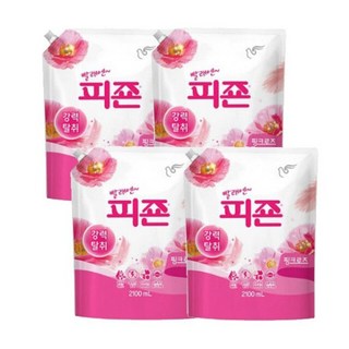 피죤 섬유유연제 리필 핑크로즈 2.1Lx4개, 2.1L, 4개