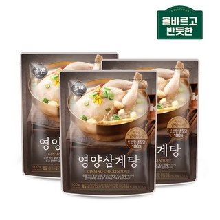 올바르고 반듯한 영양삼계탕 900g (올반) 유황먹인 국내산 닭한마리 복날 여름철 보양식, 3개