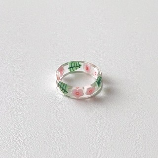 벚꽃 플라워 링 아크릴 반지