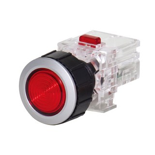 케이지오토 표시등 파이롯트램프 KDP-QD2R 22파이 적색 원형 고급매입형 DC12/24V, 1개