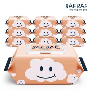 BAEBAE(베베) 아기물티슈 GRACE 70gsm 캡형 70매/총 10팩 / 엠보싱 물티슈 고평량, 10개