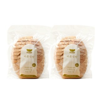 바른식방 100% 저당 통밀빵 구워낸 건강빵 (유기농 통밀 사용), 400g, 2개