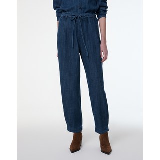 24SS 네이비 턱장식 스트랩 데님 팬츠 VLPA4B239N2