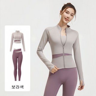 여성 사계절 요가복 필라테스 헬스복 운동복 집업 브라탑 레깅스 반바지 4종 스포츠 세트 런닝복 조깅복 트레이닝