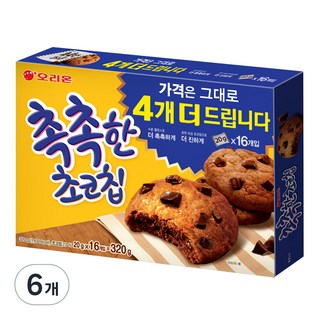 오리온 촉촉한 초코칩, 320g, 6개