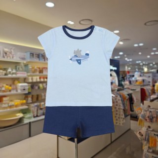 아가방 NC유성점 귀여운 하마와 함께 시원한 여름을! 하마 그래픽 반소 상하복 세트 유아 아동 아기 여아 남아 백일 돌아기 여름 반팔 내복 내의 실내복