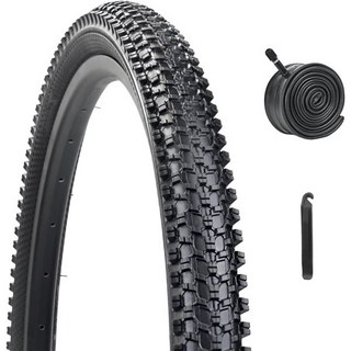 24x1.95/26x1.95 Inch Bike Tire HUIOK 쿠션감 있고 MTB 접이식 교체 자전거 타이어 1팩 2팩 내부 튜브와 레버 산악 자전거용, 24x1.95-1
