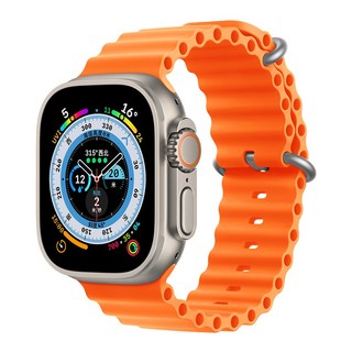 밴드톡 애플워치 호환 워터 실리콘 오션 밴드 스트랩 울트라 2 49mm 45mm 44mm 42mm 41mm 40mm 38mm 9 8 7 6 5 3 SE2 10 46mm, 오렌지, 1개
