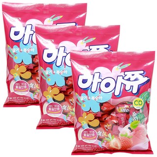 5500 마이쮸 딸기복숭아 x 3개 간식 젤리 캔디 사탕, 284g