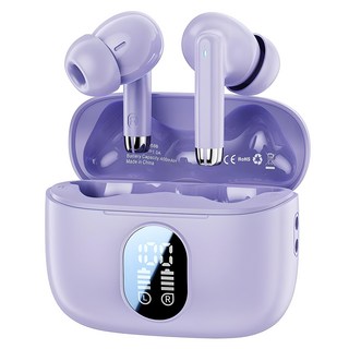 Toocki 툭키 TWS 무선 LED 5.3 커널형 불루투스 이어폰, 보라색