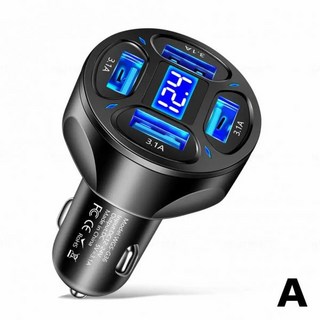 시거잭고속충전기 멀티소켓 급속 아이폰호환 고속 충전 USB 차량용 충전기 PD 3.0 C 66W 4 포트, Black