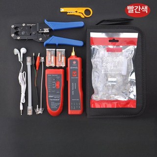 무선 라인검사기 랜선 테스터 테스트기 파인더 인터넷, 1개, 레드도구가방작은 노란 칼크리스탈
