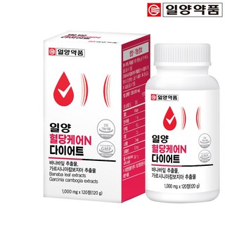 [런칭 특가] 일양약품 혈당케어 N 다이어트 바나바잎 가르시니아 추출물, 1개, 120정