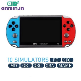 휴대용레트로게임기 옛날게임기 가정용 미니 오락기 GAMINJA X7 TFT HD 내, 없음, 1.Blue Red