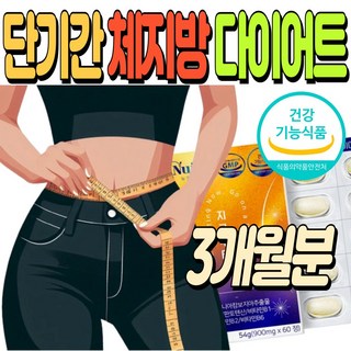 단기간 다이어트 체지방 내장지방 컷팅 가르시니아 캄보지아 허리둘레 허벅지살 아랫배 감소 판토텐산 HCA, 3박스, 60정
