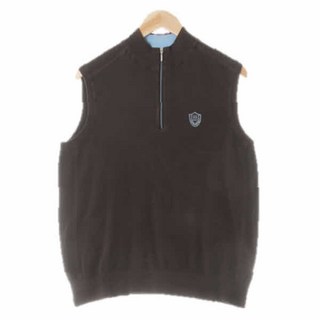7138 닥스 브라운 골프반집업하프넥니트조끼 [100]