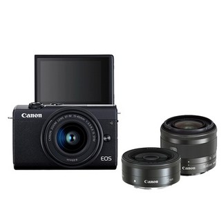 캐논코리아정품 EOS M200 +15-45mm +22mm 더블렌즈킷 블랙