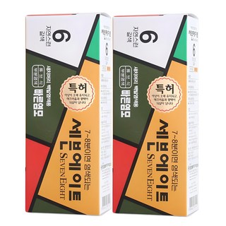 세븐에이트 새치 염색약, 6호 자연스런갈색, 2개