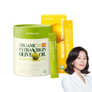 [본사출고] 뉴트리원 공복에 마시는 유기농 엑스트라버진 올리브오일 대용량 + 레몬즙 레몬주스 레몬원액 올레샷 기획세트, 400g, 1개