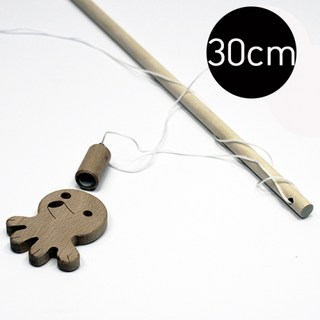 (우드봉) 원목 30CM 자석 낚싯대 낚시놀이용 막대 만들기 목재 나무 물고기잡기, 1개