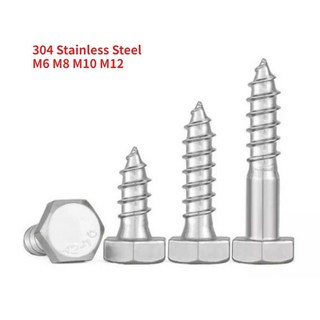 외부 육각형 셀프 태핑 나사 목공 치아하프 스레드, 6. M10-4pcs full thread, H. 40mm