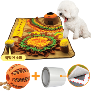 페티풀 초대형 강아지 노즈워크 장난감 매트 + 볼 세트 버섯농부 1개 상품 이미지
