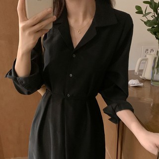 여성 여름 원피스 롱원피스 허리끈 카라넥
