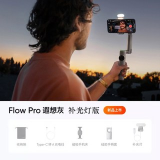 인스타 360 플로우 2 프로 AI 짐벌 스마트폰 스탠드 스마트 셀카봉 폰 거치대, 리버리 그레이 (필라이트+)