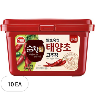 순창궁 태양초 고추장, 3kg, 10개