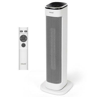 HAAN 저소음 그래핀 원적외선 PTC 타워형온풍기 팬히터 2kw 온도설정 리모컨형전기히터 전기난로 온풍기, 단품