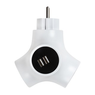 테트라포드 고용량 멀티탭 2구 USB 안전 접지 컬러 디자인 에어컨 냉장고 멀티 콘센트, 1개, 03_테트라포드 2구 USB 퍼플, USB 퍼플(선없음), 0.1cm