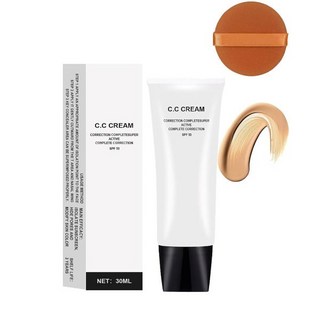 CC 크림 피부 톤 조절 SPF 50 성숙한 피부를 위한 색상 보정 자가 조정 프리메이크업 프라이머 보습 스킨 내추럴 컬러 1.01온스1개