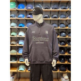 NBA 맨투맨 할인!!! 남여공용 TOR 데일리 코디하기 좋은 다크그레이칼라 오버핏 하이넥 반집업 맨투맨 티셔츠