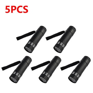 미니 LED UV 손전등 UV 블랙 라이트 50LM 395nm 검출기 램프 하이킹용 휴대용 조명 도구 1 개 5 개 10 개 9, 5개